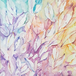 Watercolor Art, Watercolor Leaves, Bright Leaves, Colorful Art, Falling Leaves, Colorful Watercolor, Nature Art, Original Art, Abstract Art
