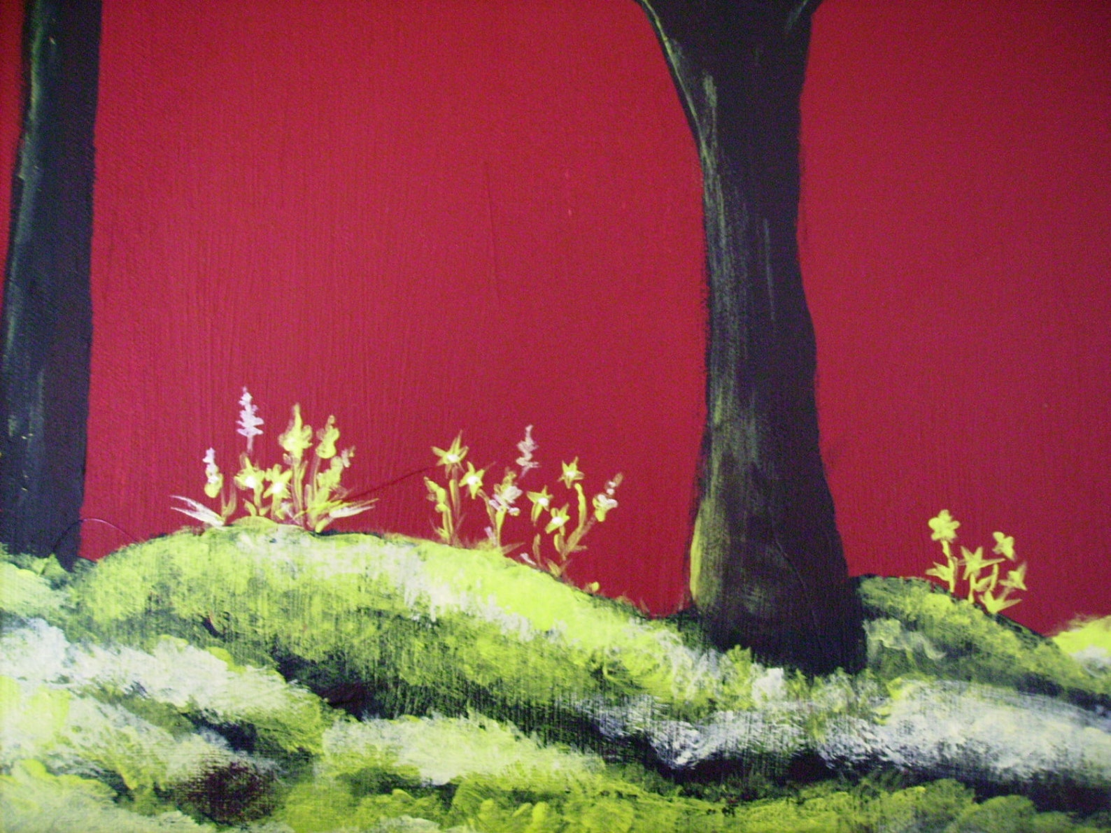 Yellow Spring Trees, Acrylic Painting, Canvas Art, Home Decor, Tree ...