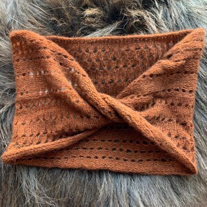 100% Qiviut Hand Knitted Mobius Hand Dyed Willow