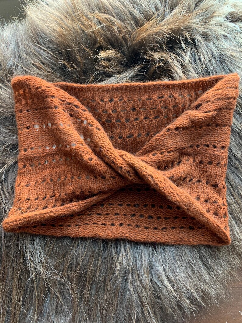 100% Qiviut Hand Knitted Mobius Hand Dyed Willow