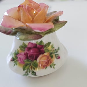 Royal Albert Old Country Roses RARE mini salt and pepper shaker cruet set England Vintage