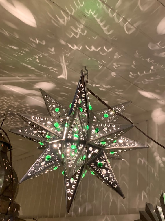 Lampe étoile en étain poinçonné Noël -  Canada