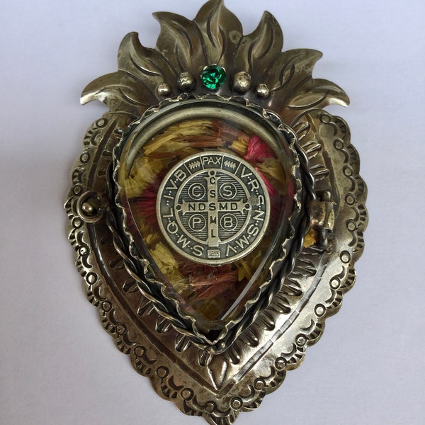 Pendant Saint Benedict Medal. San Benito. Hand crafted and stunning!