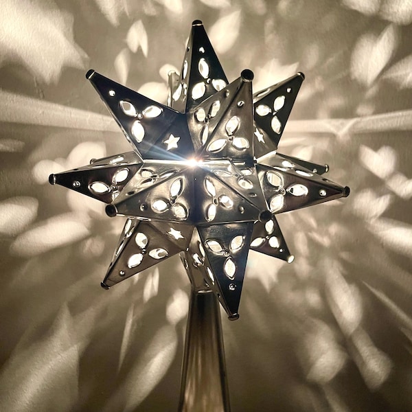 Tin punched handmade star tree topper handmade XSMALL