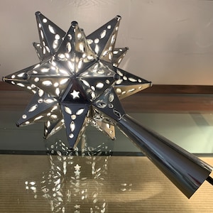 Tin punched handmade star tree topper handmade SMALL