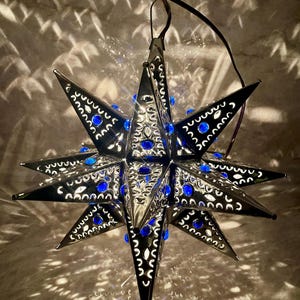 Tin Punched Star Hanging Light Lamp Christmas 14 Inches - Etsy