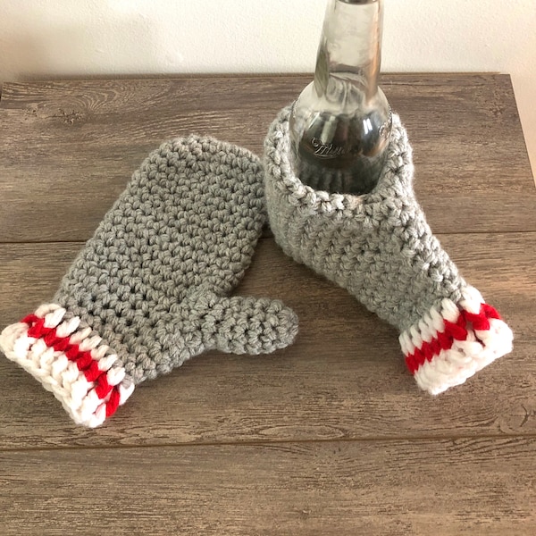 Beer Mittens.  Cup Holder Mittens. Drinks mitts. Secret Santa Gifts for Him. White Elephant Gift. Outdoor event must-have.