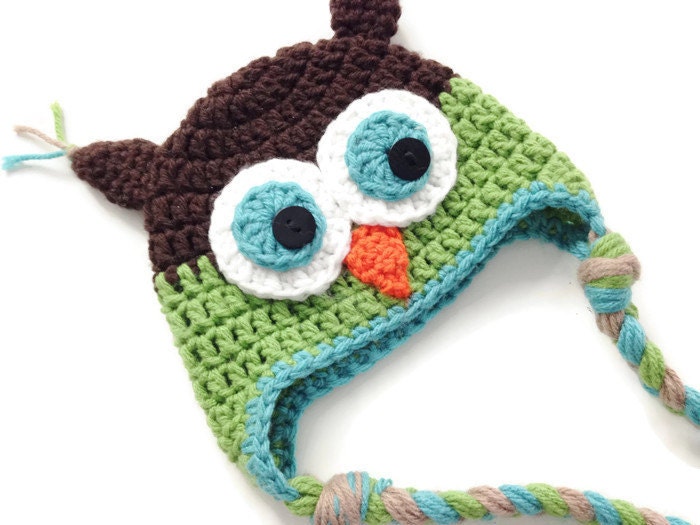 Owl Hat. Boys Animal Hat. Wooland Animal Hat. Newborn boy hat. Take Home Outfit. Newborn hospital Ha