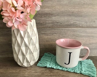 Crochet boho style mug rug coasters.  Living room home decor. Housewarming gift.  Mother’s Day gift.  Gift for mom, sister, step-mom.