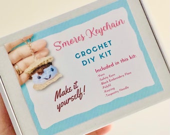 DIY Crochet Kit. S’mores Keychain. Do It Yourself Crochet Kit and Supplies. Crochet Kits for Beginners. Craft Kit for Adults. Gift Ideas