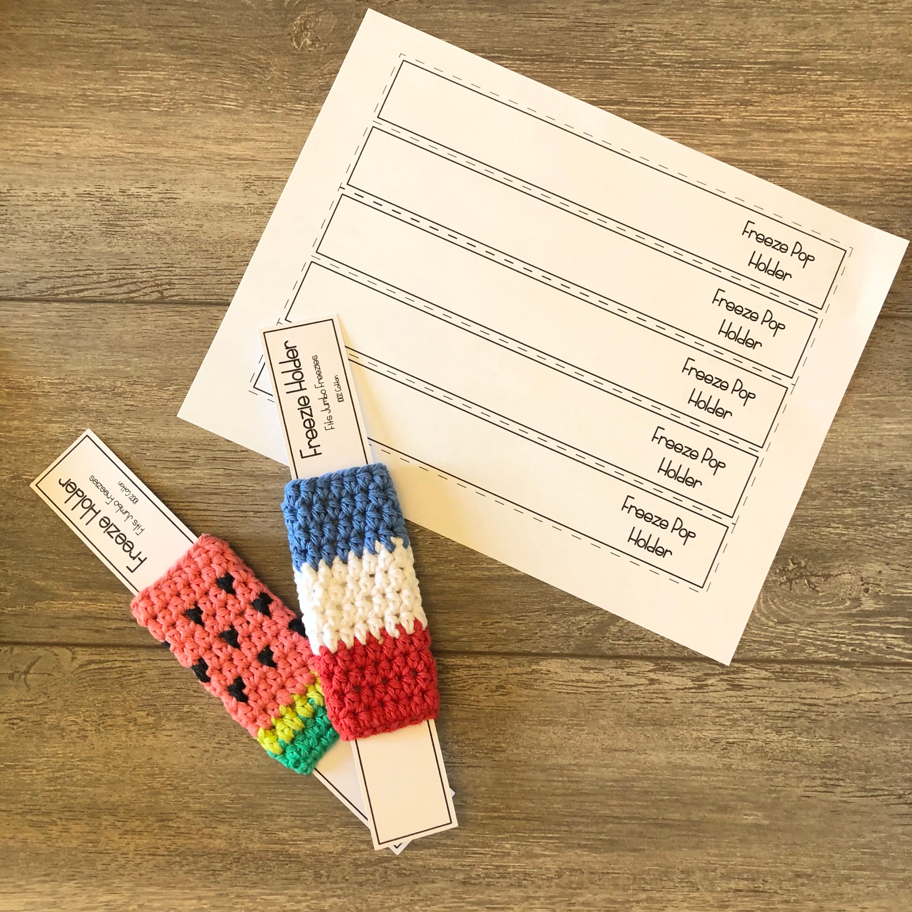 Printable Crochet Freeze Pop Insert Tag. PDF Downloadable Tags for ...