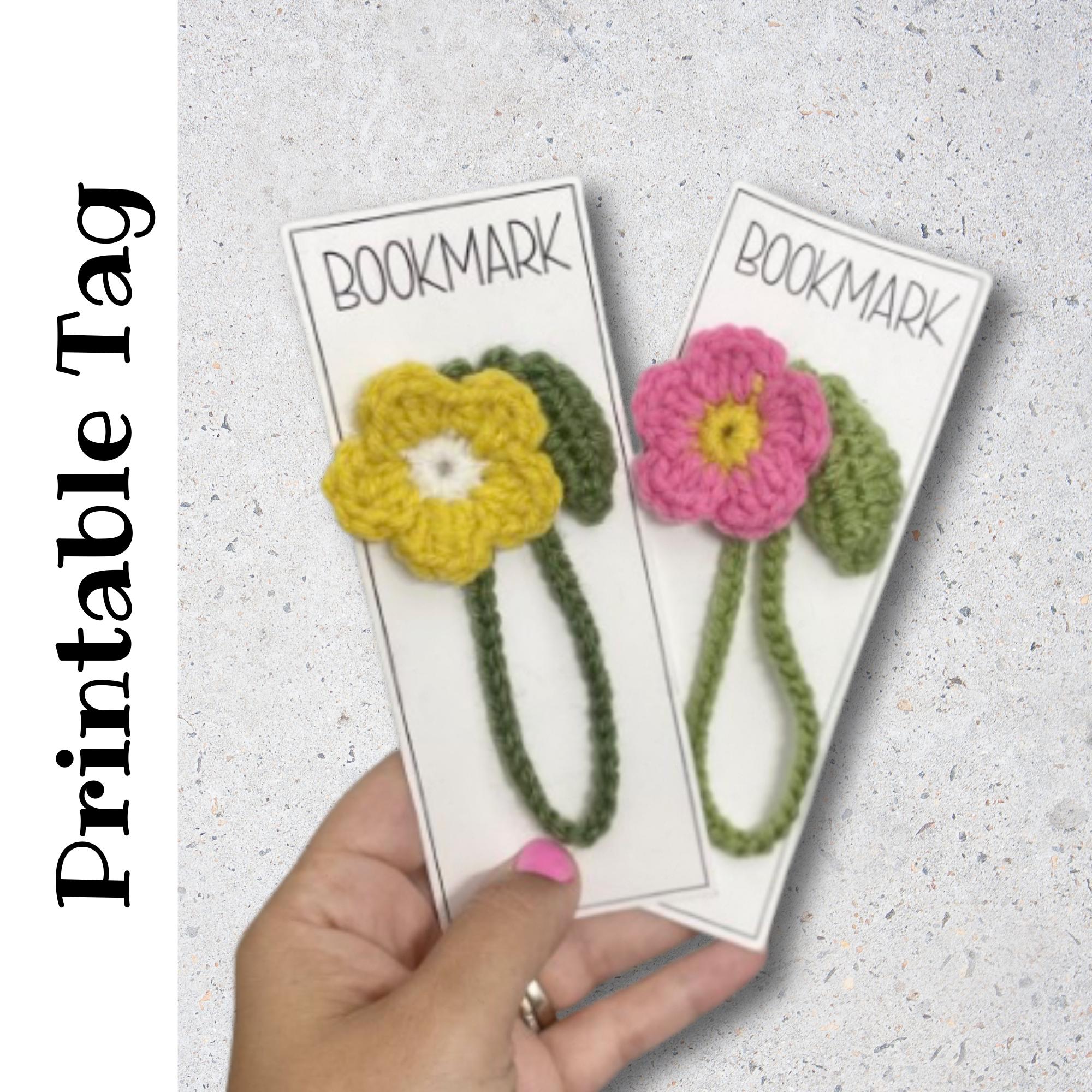 38 Flower Bookmark Crochet Patterns to Add a Handmade Touch to Reading Time 34 Flower Bookmark Label. Tags for crochet makes. Craft Fair