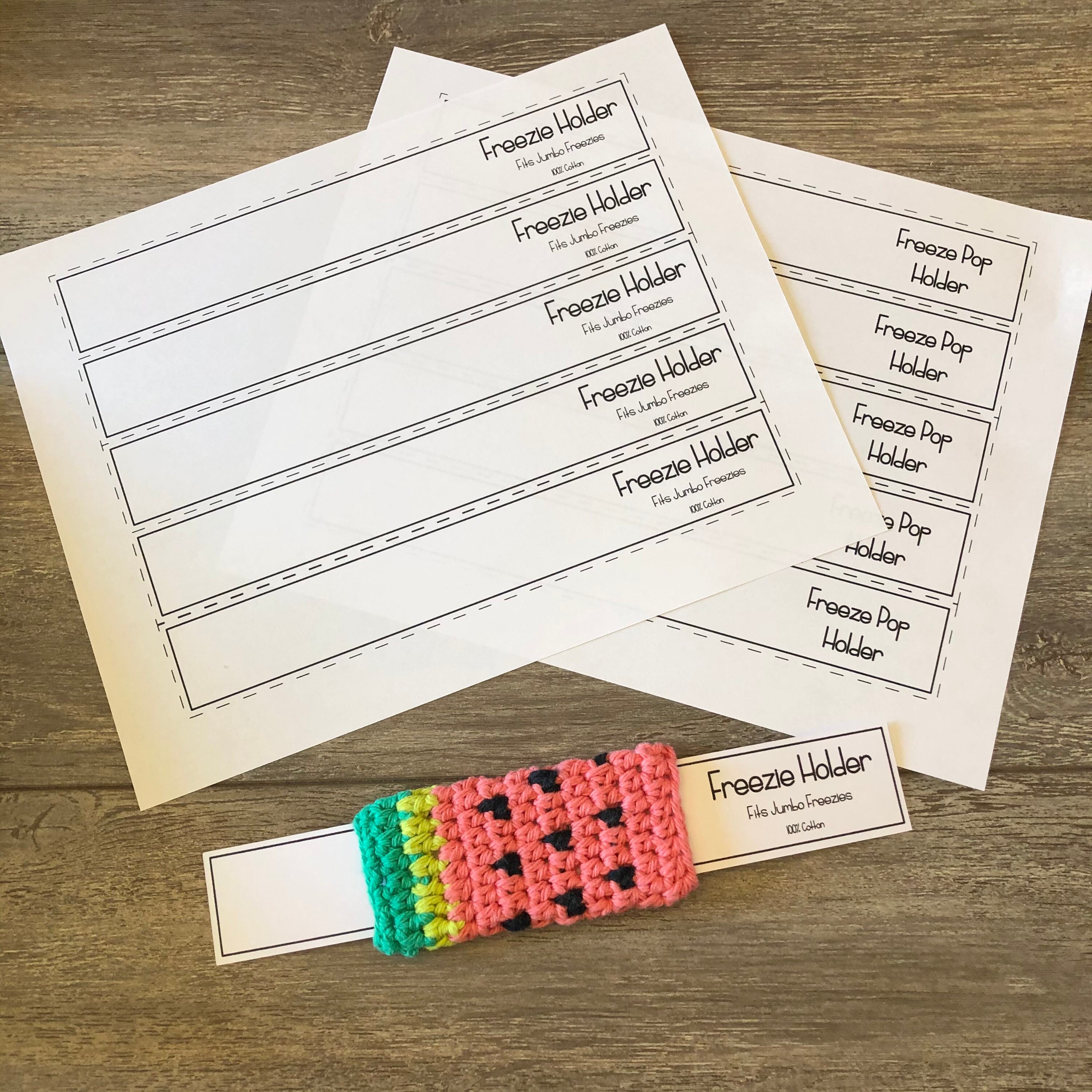 Printable Crochet Freeze Pop Insert Tag. PDF Downloadable Tags for ...