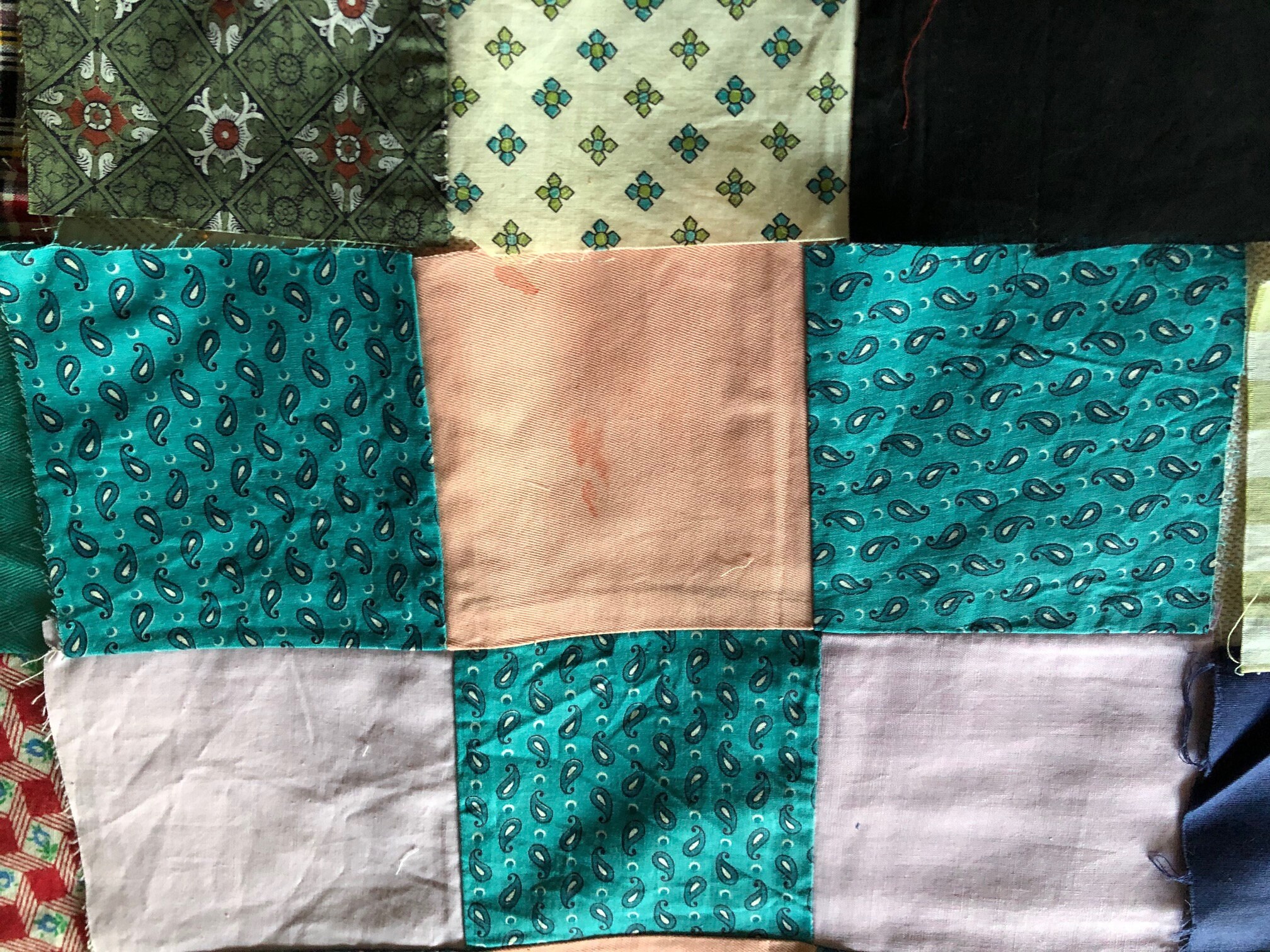 VINTAGE QUILT SECTIONS Vintage Quilt Pieces Niine Patch Etsy