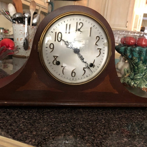 Vintage SESSIONS MANTEL CLOCK, Sessions Mantel Clock, 1940 Sessions Mantel Clock, No. 277-P, Eight-Day Mantel Clock, Camelback Clock