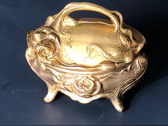 ANTIQUE JEWELRY CASKET, Art Nouveau Jewelry Casket