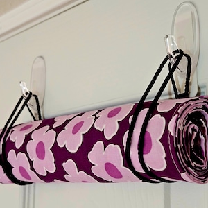 Purple floral door curtain