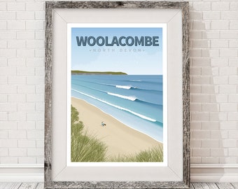 Woolacombe Beach Devon Surfing Surf Art