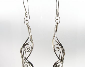 Silver Lace ~ Sterling Silver Filigree Earrings