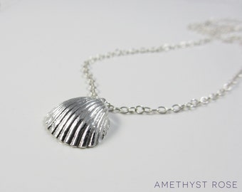 Tiny Seashell Necklace ~ Sterling Silver Pendant Necklace ~ Sea Inspired Jewellery