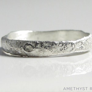 Moonscape Ring ~ Sterling Silver Ring (925‰) ~ Unique Handmade Textured Ring Band