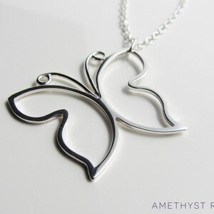 Silver Butterfly Pendant ~ Sterling Silver Butterfly Necklace ~ Handmade Jewellery for Nature Lovers