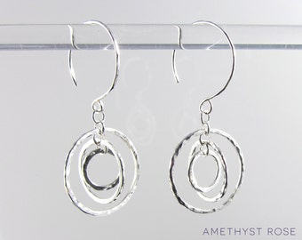 Spinning Orbits Earrings ~ Sterling Silver Dangle Earrings ~ Handmade Jewellery