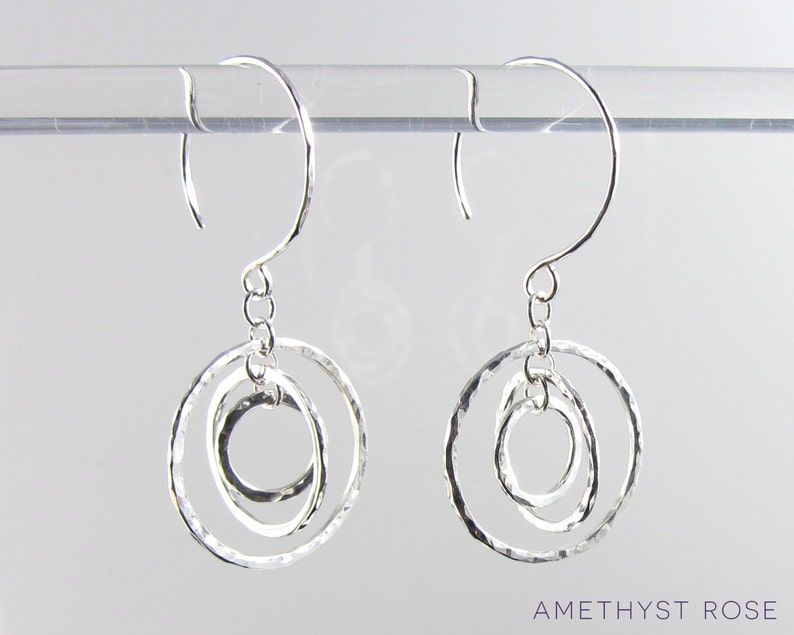 Spinning Orbits Earrings Sterling Silver Dangle Earrings Handmade