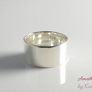 Silver Mirror ~ Wide Ring in Sterling Silver 925‰ ~ Statement Ring ~ Tall Ring ~ Polished Silver Ring ~ Handmade Jewellery