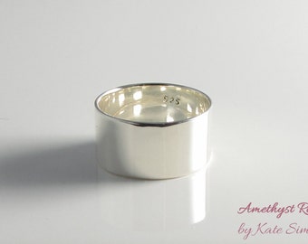 Silver Mirror ~ Wide Ring in Sterling Silver 925‰ ~ Statement Ring ~ Tall Ring ~ Polished Silver Ring ~ Handmade Jewellery