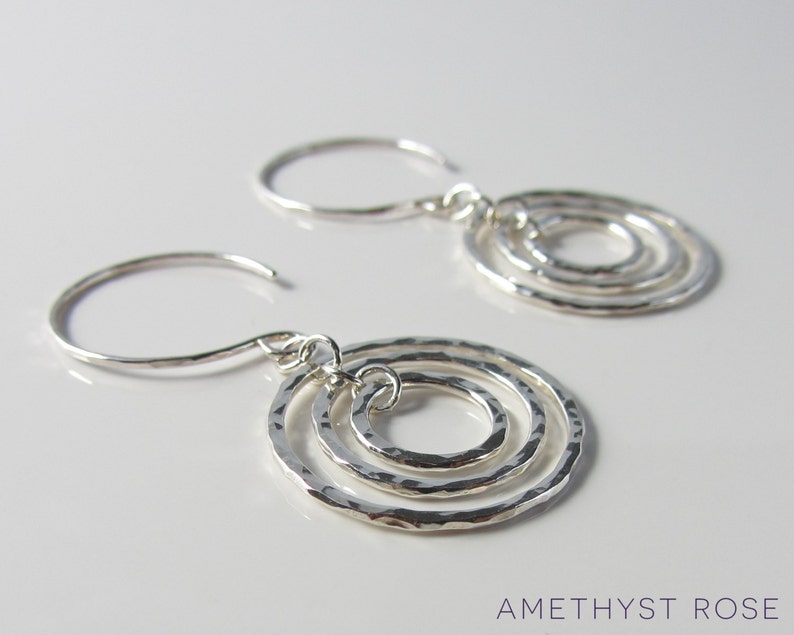 Spinning Orbits Earrings Sterling Silver Dangle Earrings Handmade