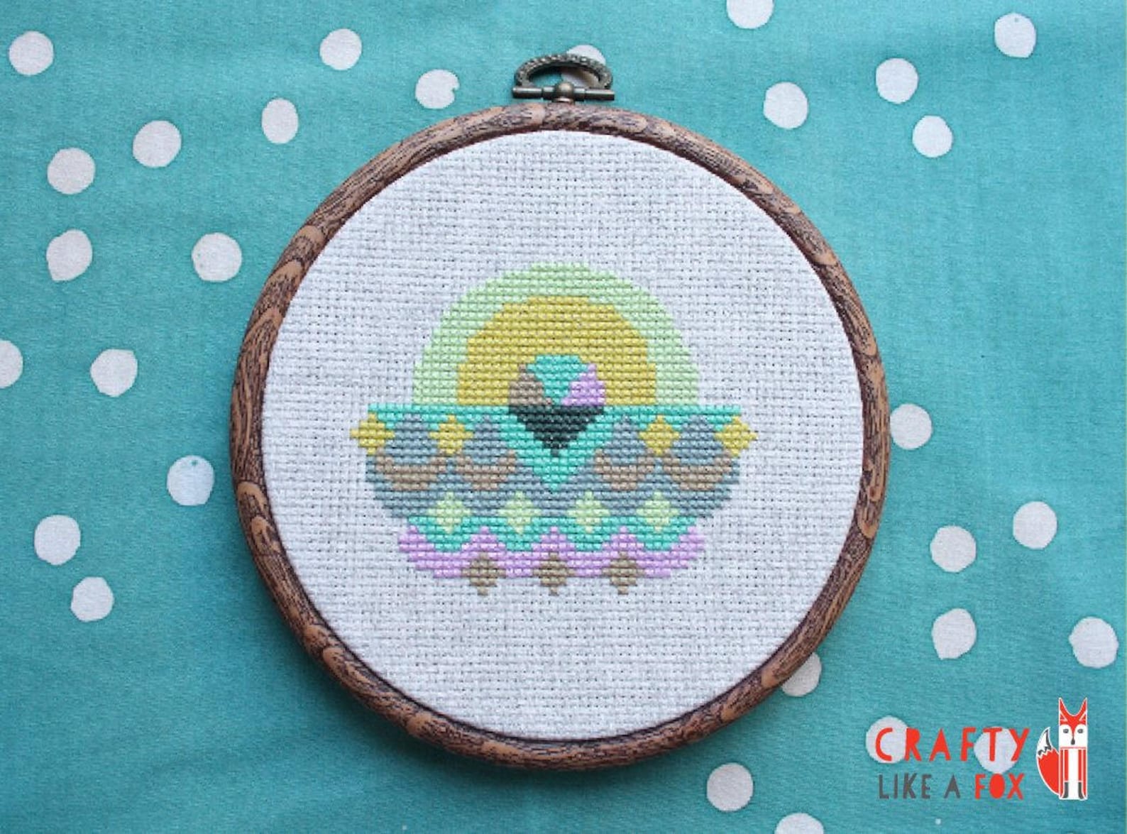 Easy Geometric Cross Stitch Pattern PDF Download - Modern Sunset ...