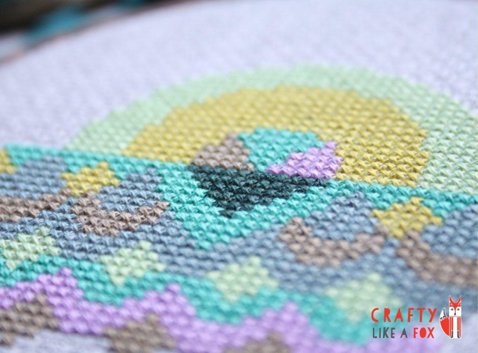 Easy Geometric Cross Stitch Pattern PDF Download - Modern Sunset ...