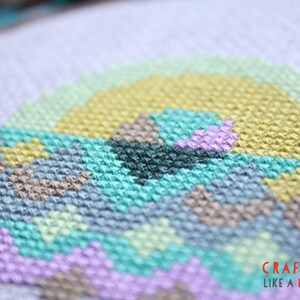 Easy Geometric Cross Stitch Pattern PDF Download - Modern Sunset ...