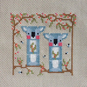 Modern cross stitch pattern PDF download Australian koala themed Wise & Grey counted crossstitch design includes chart and instructions image 2