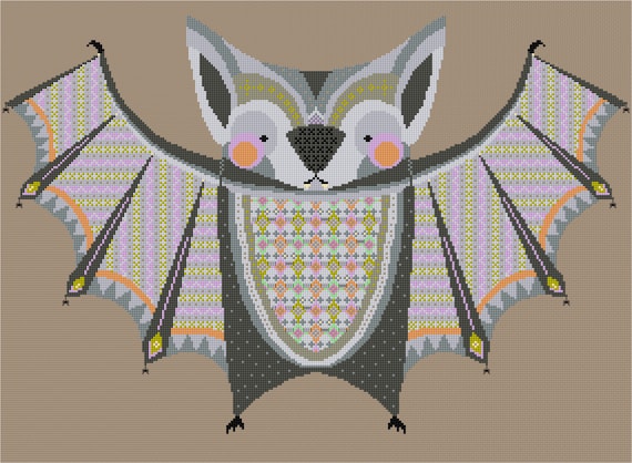 Batacula!! Vampire Bat cross stitch pattern PDF instant download - includes chart and instructions
