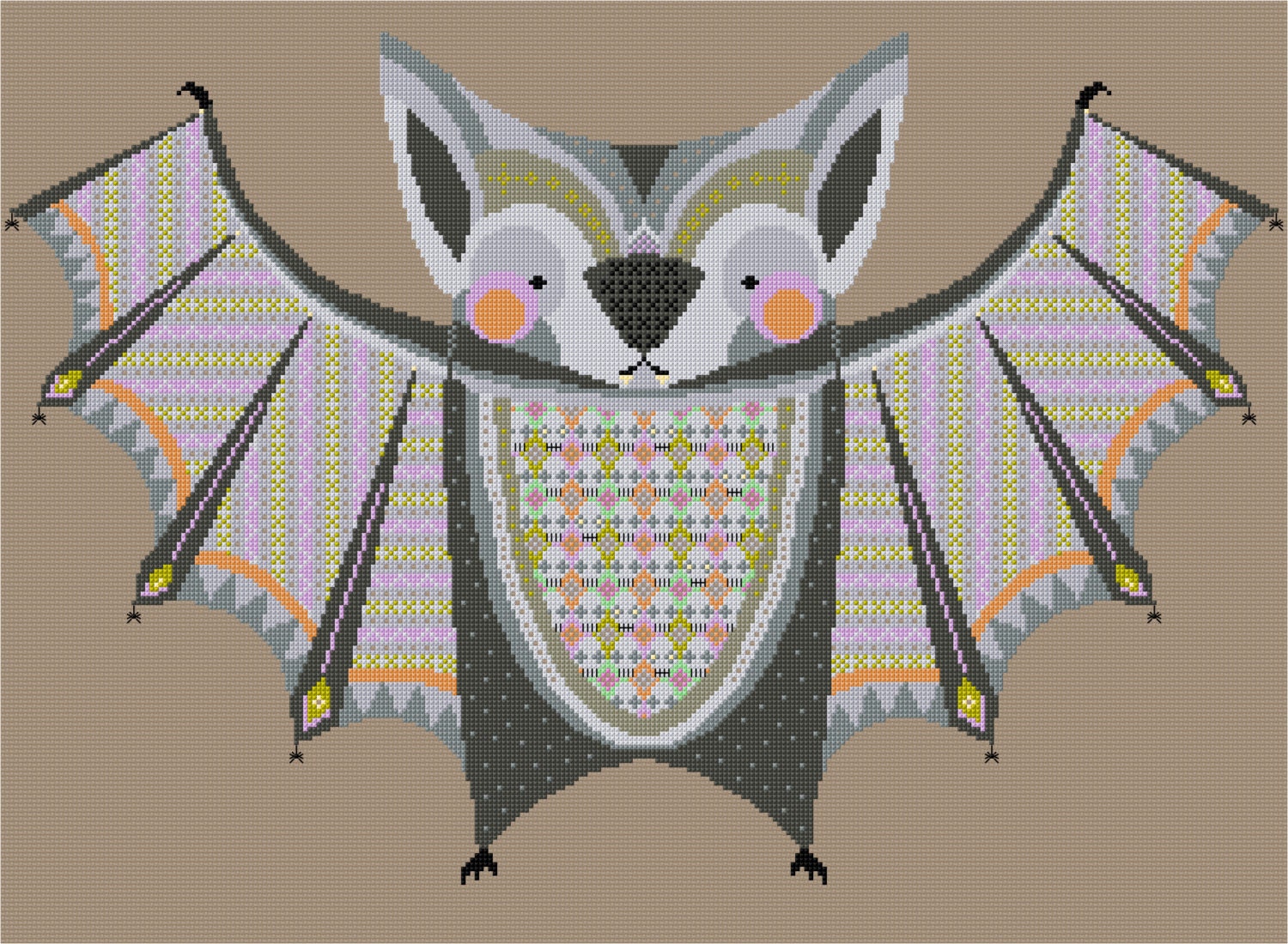 Batacula Vampire Bat Cross Stitch Pattern Pdf Instant Etsy