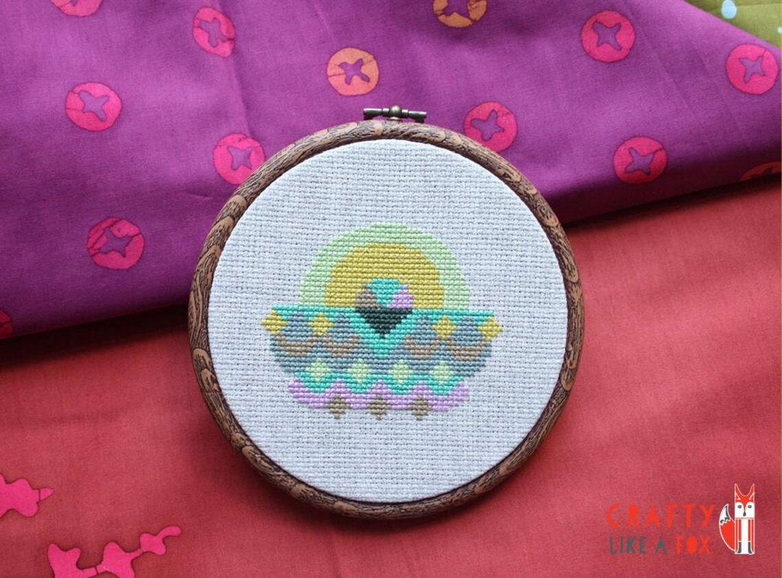 Easy Geometric Cross Stitch Pattern PDF Download - Modern Sunset ...