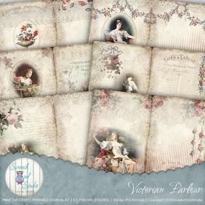 Victorian Parlour Junk Journal Kit: Printable Ephemera (Digital Download)