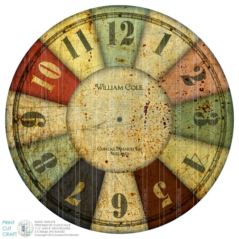 Clock Face Rustic Metal Clock Face Craft Supplies - Etsy