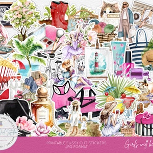 Fussy Cut Aufkleber, Kartenherstellungselemente, Scrapbooking-Elemente, Junk-Journaling, Papierbasteln, Frauen und Mädchen - Mädchen werden Mädchen