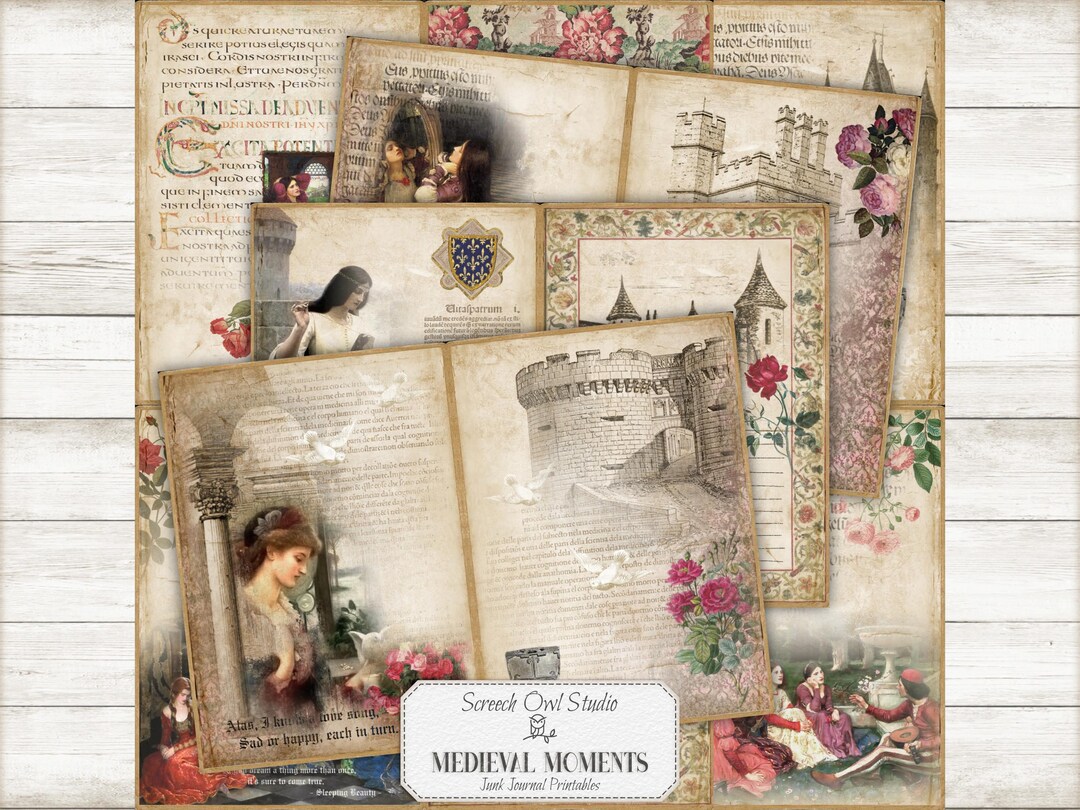 Medieval Junk Journal Kit: Printable Ephemera, Scrapbook Pages (digital ...