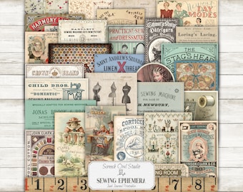 Vintage Sewing Ephemera: Junk Journal Printables (Digital Download)