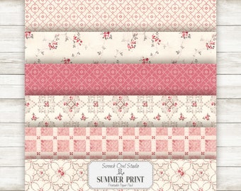 Printable Paper, Decorative Background Paper, Papercraft Supplies, Scrapbooking and Cardmaking, Paper Pack - Summer Prints