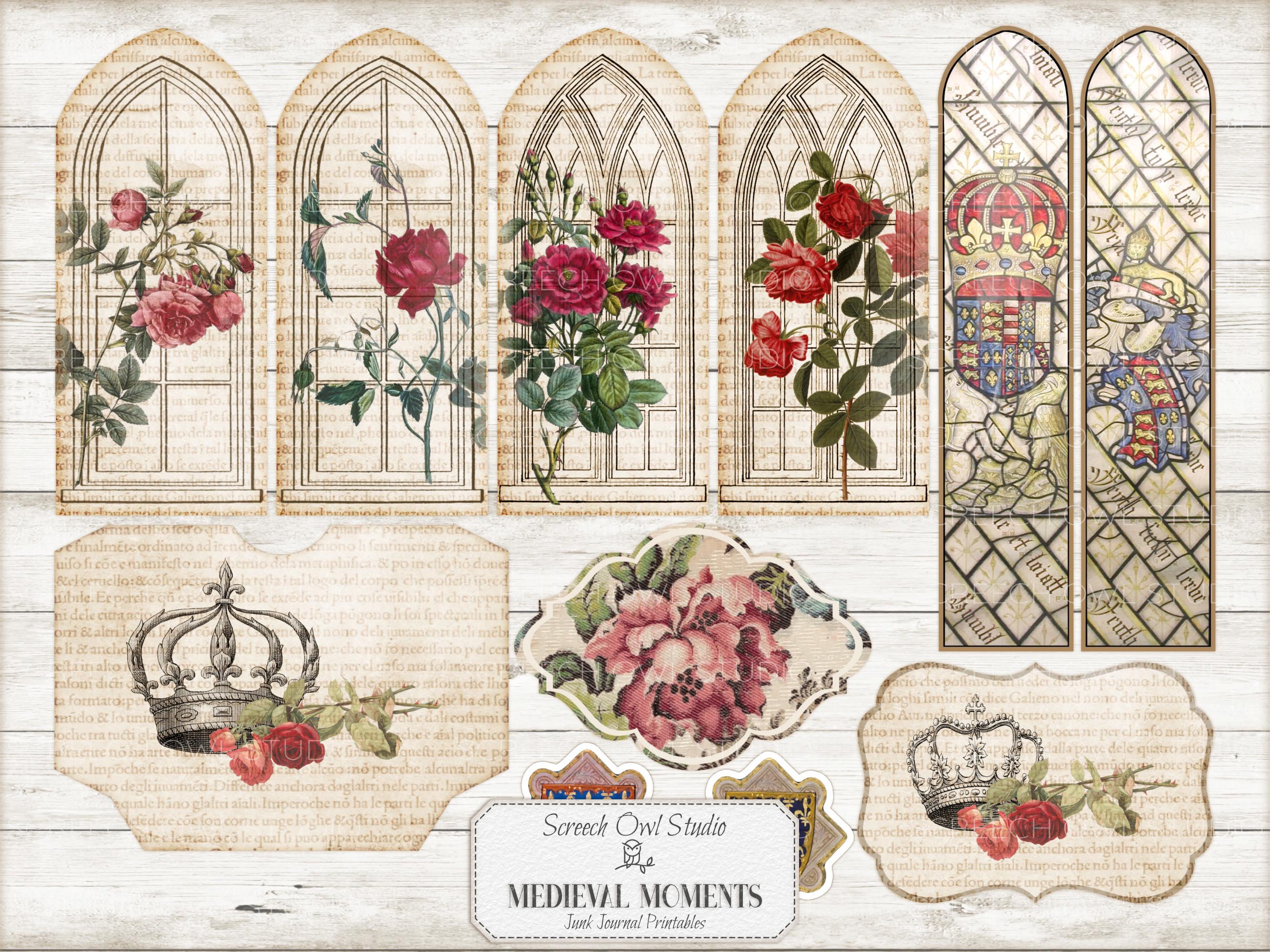 Medieval Junk Journal Kit: Printable Ephemera, Scrapbook Pages (digital ...
