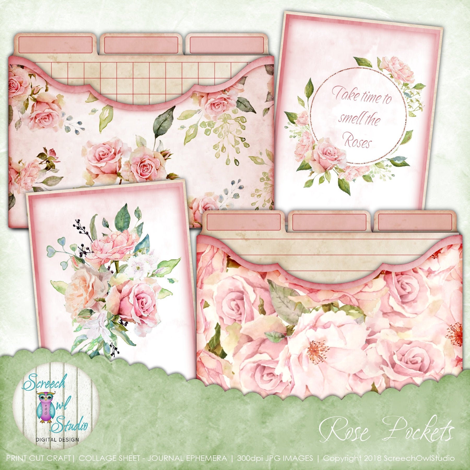 Journal Pockets Digital Journal Ephemera Index Cards Etsy