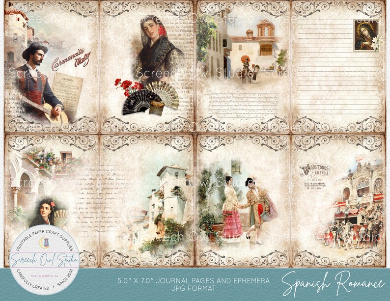 Vintage Spanish Printable Junk Journal Travel Journal Paper Etsy