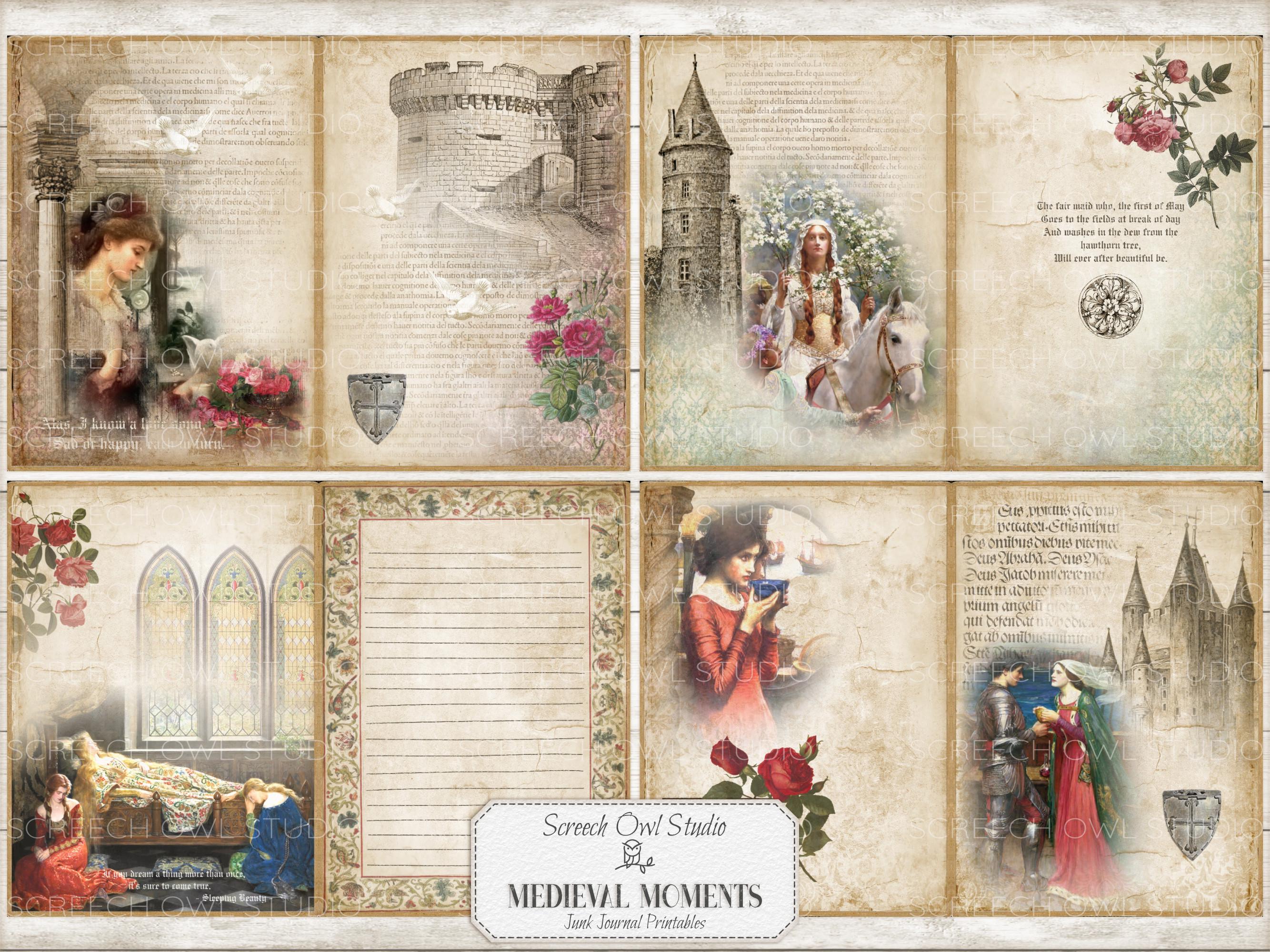 Medieval Junk Journal Kit: Printable Ephemera, Scrapbook Pages (digital ...