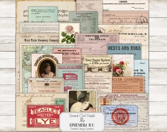 Vintage Ephemera Bundle 100 Pieces, Junk Journaling, Paper Craft, Scrapbooking