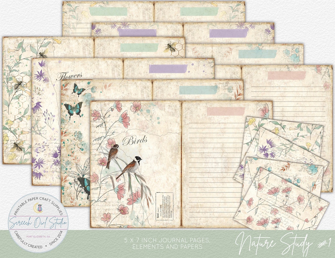 Printable Junk Journal Journal Pages and Ephemera Background - Etsy